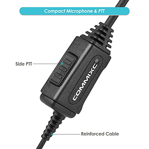 2-Pack Walkie Talkie Earpiece, 2.5mm/3.5mm 2-Pin Two Way Radio Headset with PTT Mic, Compatible with Motorola Two-Way Radios | Two Way Radio Earpiece with PTT