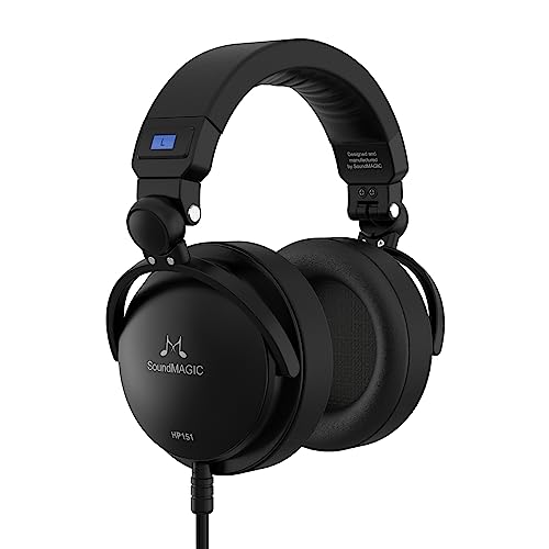 SoundMAGIC HP151 Over-Ear Wired Headphones, HiFi, Removable Cable, Black