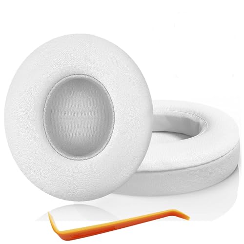 Replacement Ear Pads for Solo 3 Headphones Over-Ear Headphones, Earpads with Soft Protein Leather, Noise Isolation Memory Foam（solo3-White） - color: solo3-White