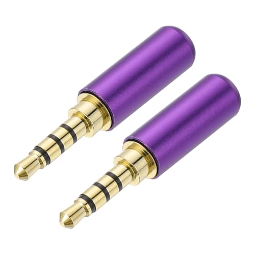 MECCANIXITY 2Pcs 3.5mm Replacement Repair Plug Jack 4 Pole Purple - color: Purple