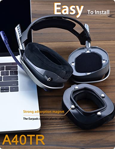 Defean Velour Earpads for Astro A40 TR Headset | A40 TR Mod Kit Ear Cushions and Headband, Upgrade High-Density Noise Cancelling Foam, Added Thickness