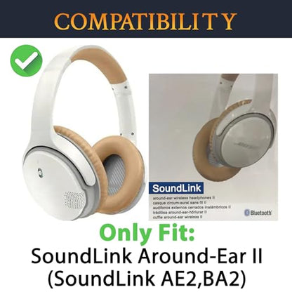 Earpads for Bose SoundLink AE2 - Beige | for SoundLink Around-Ear II (Model BA2) Over-Ear Headphones - color: Beige