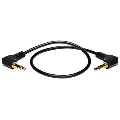 Tripp Lite (P312-001-2RA) 3.5mm Mini Stereo Audio Cable with Two Right Angle Plugs (M/M), 1-ft, Black - size: 1 Count (Pack of 1), style: Two Right Angle Plug