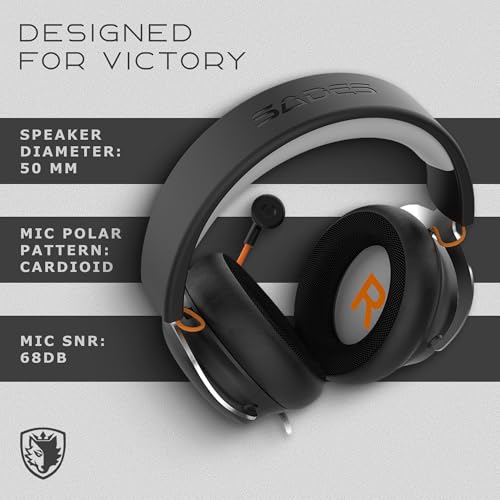 Sades Spectre V7.1 USB Gaming Headset with Virtual Surround Sound, Hi-Res Audio, Noise-Reducing Detachable Microphone, Dual Channel Volume Control, PC Gaming Headphones.