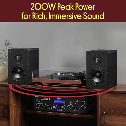 Pyle 5.25” Wired Bookshelf Speakers Pair – 2-Way HiFi Home Theater Speakers with Wall Mount Brackets, Paper Cone Woofer & Soft Dome Tweeter, Compact Stereo Speaker System, Black - color: Black, size: 5.25 inch