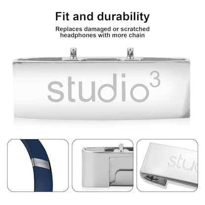 Studio 3 Hinge Headband Connector Replacement Metal Repair Parts Compatible with Beats Studio 3.0 Wireless Over-Ear Headphones Repair Kit (Sliver) - color: Sliver