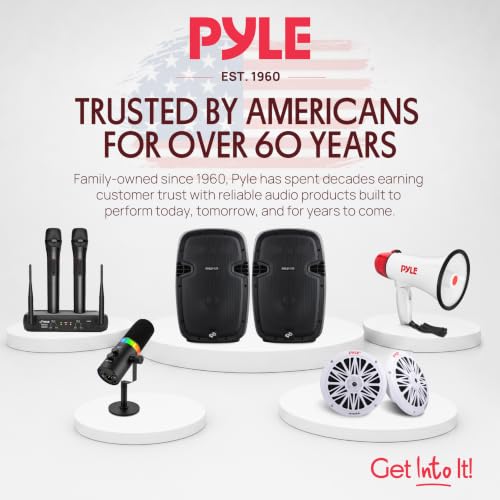 Pyle 10" Wireless Portable PA System - 1000W High Powered Bluetooth Compatible Active + Passive Pair Outdoor Sound Speakers w/USB SD MP3 AUX - 35mm Mount, 2 Stands, Microphone, Remote - PPHP1049KT - size: 10 in
