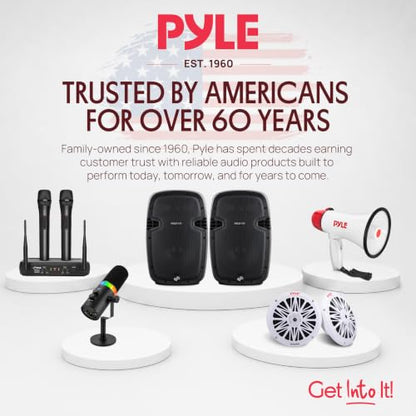 Pyle 10" Wireless Portable PA System - 1000W High Powered Bluetooth Compatible Active + Passive Pair Outdoor Sound Speakers w/USB SD MP3 AUX - 35mm Mount, 2 Stands, Microphone, Remote - PPHP1049KT - size: 10 in
