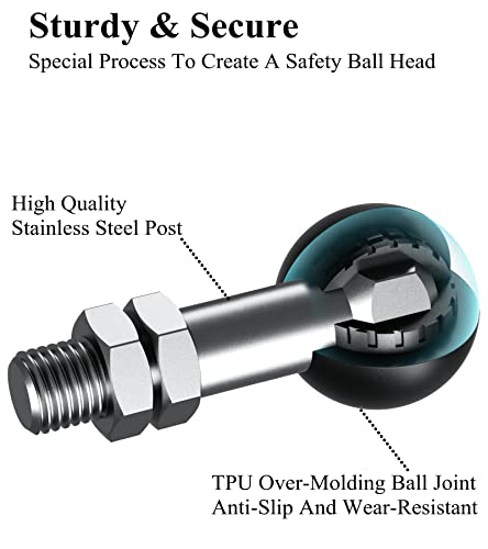 BRCOVAN 2 Pack, 1'' Ball Adapter with M10 x 1.25 x 15 Threaded Post