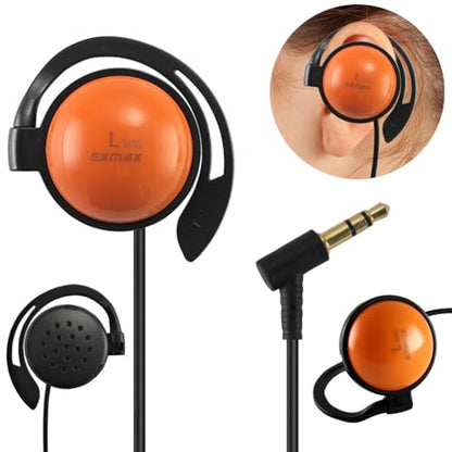 EXMAX SE-55 Foamless Single Side Earphone 3.5mm Ear Hook Big Speaker for EXD-101 ELGT-470 Wireless Tour Guide System Receiver Touring Groups Laptop MP3/4 Tablet PC Skype Switch(Left-Side Earphone)