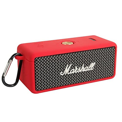 DAYJOY Soft Silicone Protective Bumper Frame Case Cover Compatible with Marshall EMBERTON Portable Bluetooth Speaker, Protective Skin Sleeve with Carabiner (red) - color: red