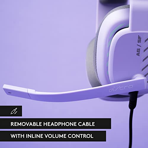 Logitech G Astro A10 Gen 2 Cross-Platform Wired Gaming Headset - Lilac | 3.5mm Headphone Jack, 32mm Drivers, Flip-to-Mute Mic, Over-Ear Cup Design - color: Lilac