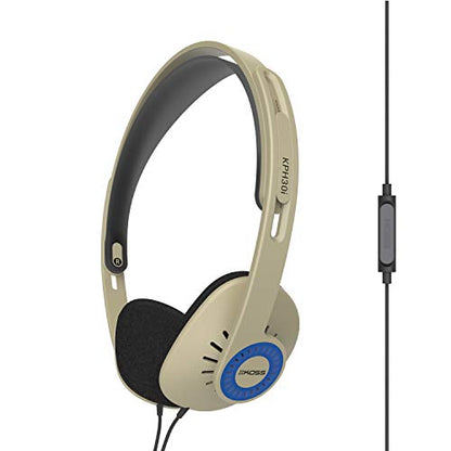 Koss KPH30i Retro Style On-Ear Headphones, Rhythm Beige, Microphone, Wired | In-Line Microphone and Touch Remote Control, D-Profile Design, 3.5mm Jack - color: Rhythm Beige