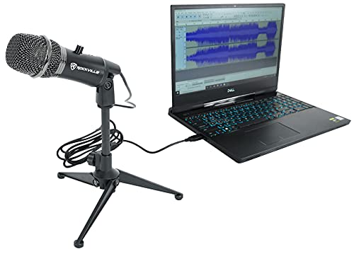 Rockville A-Stream USB Streaming Podcast Microphone with PRO-M50 Headphones | Gain & Mute Controls, USB Plug & Play, 20Hz-20kHz, 40mm Drivers, Stand, Cable, Carry Case, Podcast Streaming, 2-items