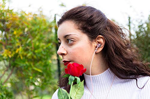 LUDOS Ultra Wired Earbuds in-Ear Headphones, 5 Years Warranty, Earphones with Microphone, Noise Isolating Ear Buds, Memory Foam for iPhone, Samsung, School Students, Kids, Women, Small Ears - Pink - color: Pink, style: 3.5 mm