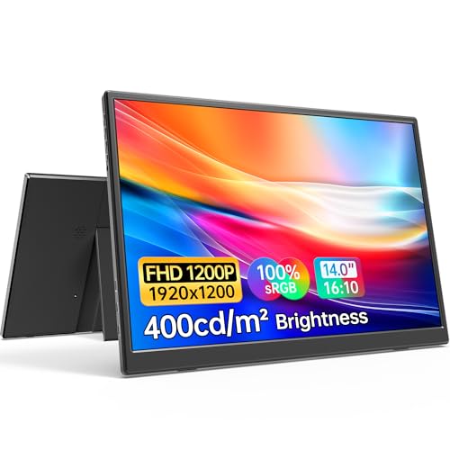 Anyuse 14" FHD USB-C HDMI HDR Portable Monitor | 14" FHD IPS HDR 400nit, USB-C/HDMI, speakers, ultra-slim, plug&play, for PC/Mac/Phone. - size: 14''