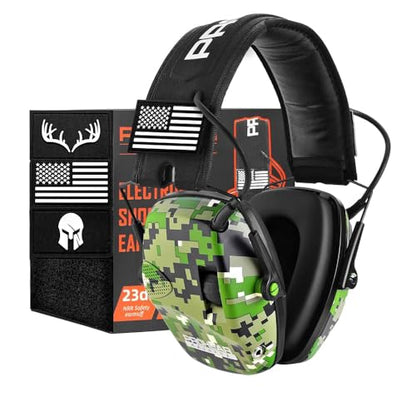 PROHEAR Electronic Ear Protection for Shooting with 4X Sound Amplification, Gun Range Hearing Protection Muffs, NRR 23dB Noise Reduction Headphones for Hunting, Camo - style: Electronic-camo