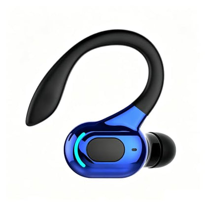 Wireless Headset Business Headphones,Waterproof Hanging Single Ear Earbuds,Mono Wireless Headset Noise Cancelling Sports Wireless Earpiece with Mic for Smart Phones (Blue) - color: Blue