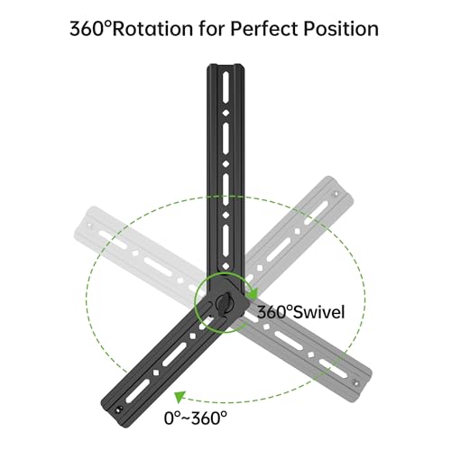 USX MOUNT Soundbar Mount, Sound Bar Mount for Mounting Above or Under TV, Fits Most of Sound Bars Up to 16 Lbs, with Detachable Extension Plates - size: Soundbar Mount up to 16 lbs