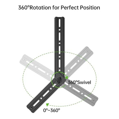 USX MOUNT Soundbar Mount, Sound Bar Mount for Mounting Above or Under TV, Fits Most of Sound Bars Up to 16 Lbs, with Detachable Extension Plates - size: Soundbar Mount up to 16 lbs