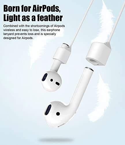 Mooyavia 2 Pack Strong Magnetic Anti-Lost Straps for AirPods, Colorful Soft Silicone Sports Lanyard Compatible with AirPods 4rd / AirPod Pro 1st & 2nd / AirPod 3rd /AirPod 1&2 -White | Compatible with AirPods Pro 3/2/1 & AirPods 4/3/2/1,Soft Silicone Spor