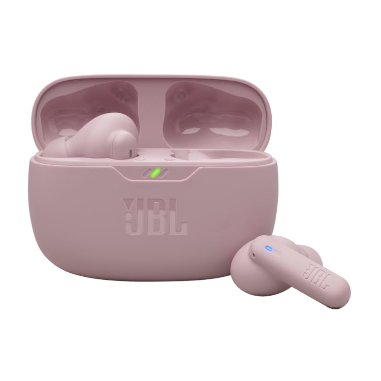 JBL Vibe Beam 2 - True Wireless Noise Cancelling Earbuds Pure Bass Sound & Smart Ambient Technology, 4mics for Crisp, Clear Calls, up to 40Hrs of Playback, IP54 Dust & Water Resistant (Pink) (Renewed)