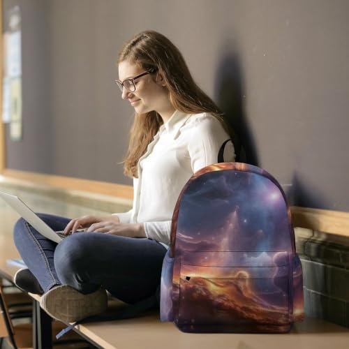 Travel Backpack for Women Men Carry On Backpack Coffee Collection Laptop Bag Lightweight Casual Daypack - color: Colorful Space