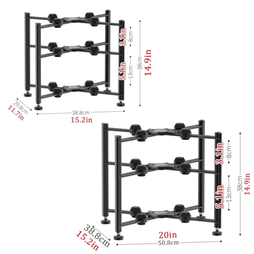 Media Stand, Desktop Audio Rack Shock Absorbing, Open Breathable, AV Media Storage Cabinet Aluminum Alloy Frame, Stereo Cabinet for Living Room(15.2x14.9/38.8x38cm) - size: 15.2x14.9"/38.8x38cm