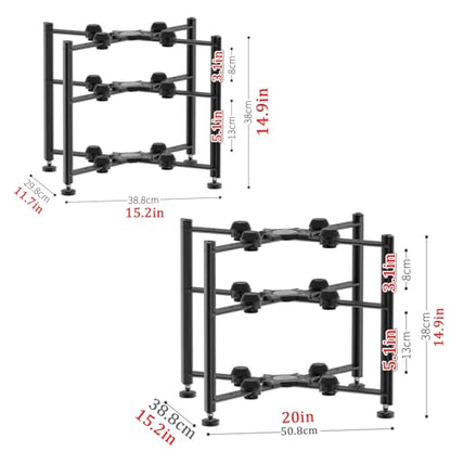 Media Stand, Desktop Audio Rack Shock Absorbing, Open Breathable, AV Media Storage Cabinet Aluminum Alloy Frame, Stereo Cabinet for Living Room(15.2x14.9/38.8x38cm) - size: 15.2x14.9"/38.8x38cm