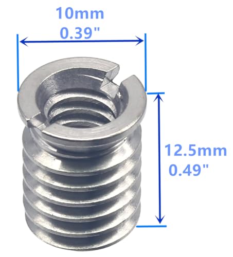 Stainless Steel 1/4"-20 Female to 3/8"-16 Male Convert Screw Adapter (2pcs, 12.5mm) - color: 2pcs, size: 12.5mm