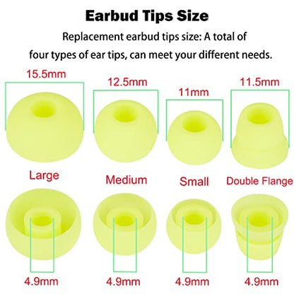 Ear Tips Earbud Tips Earbud Replacement Tips Replacement Earbud Tips Ear Tips For Earbuds Earbud Covers Silicone Tips Compatible With Powerbeats 1 2 3 Wireless Beats By Dre Headphones,4 Pairs (Yellow)