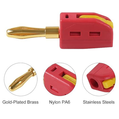 10Pcs 4mm Banana Plug Quick Connect Speaker Wire Connectors 32A 250V, Insulated Banana Sockets for Home Theater Audio -Red Black Yellow Green Blue - color: 10pcs Multi