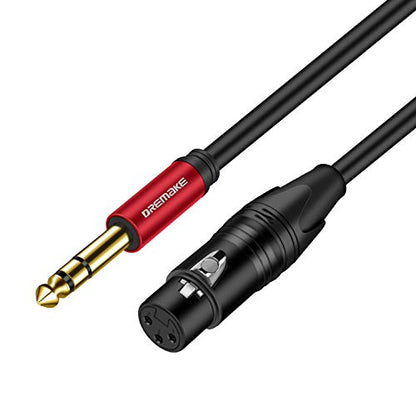 Balanced XLR to 1/4 Audio Cable, 40FT Jack 6.35mm (1/4 inch) TRS Male to XLR Female Signal Interconnect Mic Cable for Mixer, Audio Sound Consoles, Power Amplifier - Red - color: Red, size: 40FT/12M