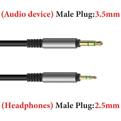 GEEKRIA Audio Cable Compatible with JBL Tune 770NC/760NC/720BT/660NC, Live 660NC/650BTNC Headphones, 3.5mm to 2.5mm Replacement Stereo Cord (5.6 ft/1.7 m)