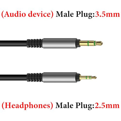 GEEKRIA Audio Cable Compatible with JBL Tune 770NC/760NC/720BT/660NC, Live 660NC/650BTNC Headphones, 3.5mm to 2.5mm Replacement Stereo Cord (5.6 ft/1.7 m)