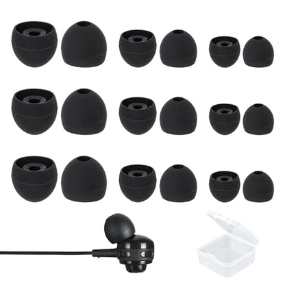 BlingKingdom 9 Pairs Replacement Earbuds Silicone Earbud Tips Earbuds Cap, Earbud Cushions for Most in-Ear Earbuds, 3 Different Size (S/M/L)