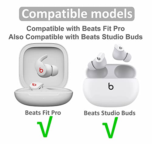 6 Pairs Double Flange Compatible with Beats Fit Pro Ear Tips Buds, S/M/L 3 Size Replacement Noise Reduce Silicone Wing Eartips Earbuds Earplug Fit in Case for Beat Fit Pro - White