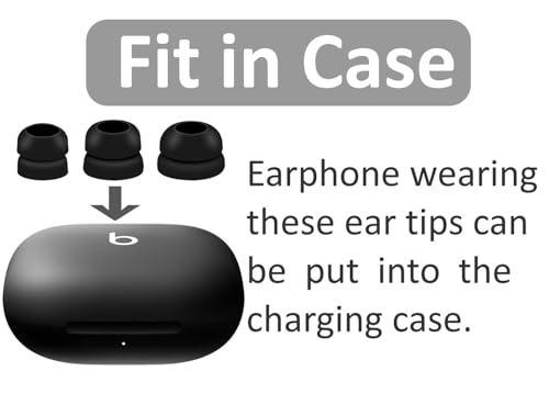 Powerbeats Pro 2 Double Flange Ear Tips, 6 Pairs S/M/L Replacement Soft Silicone Rubber Flexbiel Gel Eartips Fit in Case Accessories Compatible with Powerbeats Pro 2nd - 2 Flange Black
