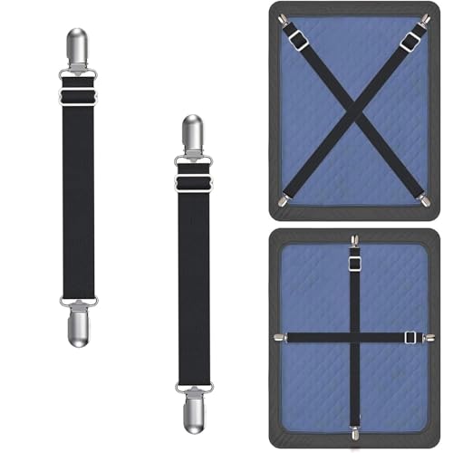 Couch Cushion Covers Holder Clips Couch Covers Holder Straps Adjustable from 10 to 60 inches (25-160cm) Elastic Straps for Sofa Covers (Pack of 2) - color: Pack of 2