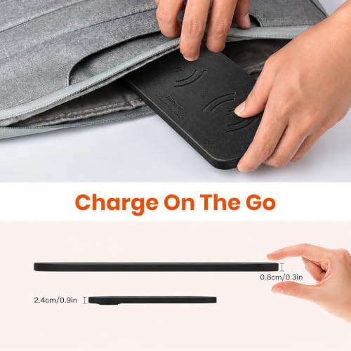 ZealSound Wireless Charging Pad, 3-in-1 Fast Wireless Charger with 36W Adapter for iPhone 17/16/15, Samsung Galaxy, AirPods & Galaxy Buds, Ultra-Slim PU Leather Charging Station for Home Office Travel