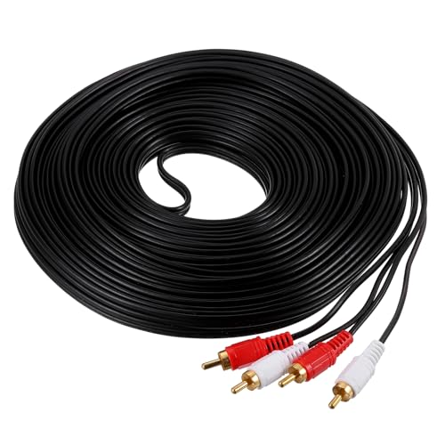 MECCANIXITY 66ft RCA Cable, 2RCA Male to 2RCA Male Audio Video Speaker Cable for Subwoofer Amplifier Home Theater DVD TV - size: 66ft, style: 2RCA Male to 2RCA Male