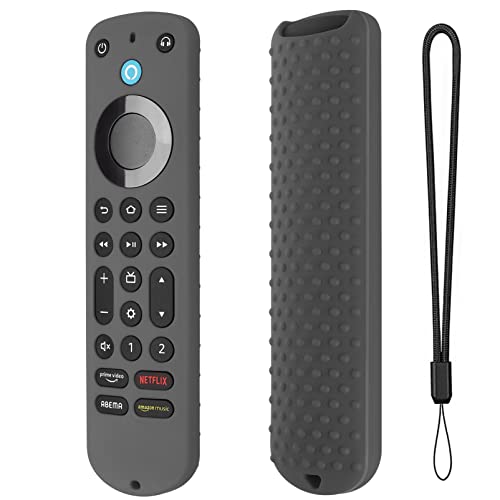 Silicone Cover for Voice Remote Pro 2022, Silicone Case Cover for Voice Remote Pro 2022 with Lanyard (Dark Gray) - color: Dark gray