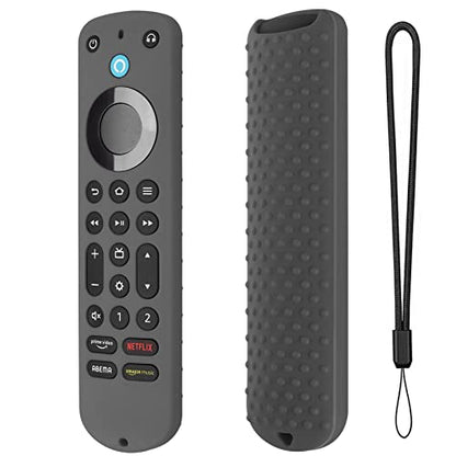 Silicone Cover for Voice Remote Pro 2022, Silicone Case Cover for Voice Remote Pro 2022 with Lanyard (Dark Gray) - color: Dark gray