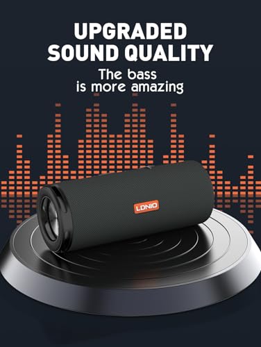 MANTO BTS13 Wireless Speaker, Bluetooth 5.3 TWS Stereo for Outdoor, Beach, Camping, Home, 10W Bass Sound, FM Radio, Micro SD/AUX Playback, 4H Playtime, Portable Lanyard Speaker