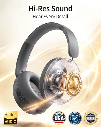 Wentronic Y05 Wireless Bluetooth Headphone, Noise Cancelling, Grey | Wireless Over-Ear Headphones, Hi-Res Audio, 48H Playtime, Built-in Mic, Comfort & Connectivity, Works with iOS, Android & PC - color: Grey
