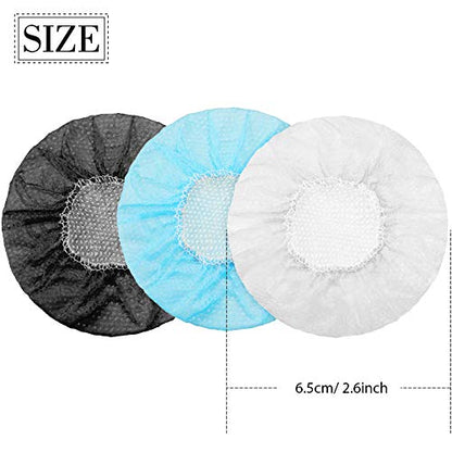 BBTO 300 Pieces Disposable Headphone Covers Non Woven Sanitary Fabric Headset Earphone Covers for Ear Pad Headphones(S-6.5 cm,White, Blue, Black) - color: White, Blue, Black, size: S-6.5 cm