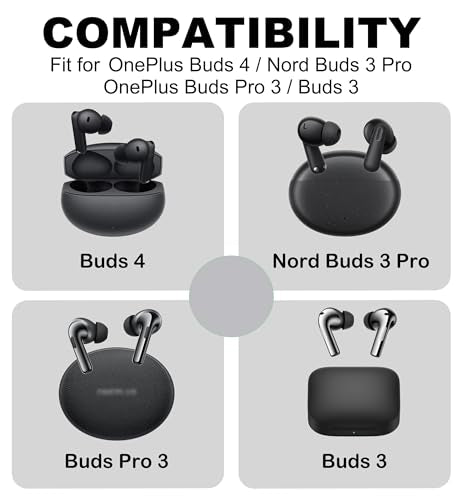 Replacement Ear Tips Compatible with OnePlus Buds Earbuds | Soft Silicone Eartips for OnePlus Buds 4 / Nord Buds 3 Pro / Buds Pro 3 / Buds 3 Earbuds, Storage Box (3Pairs, Black, S/M/L)