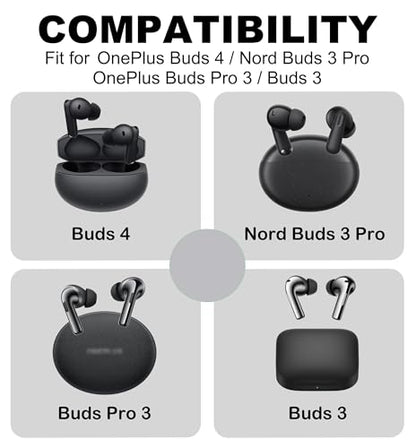 Replacement Ear Tips Compatible with OnePlus Buds Earbuds | Soft Silicone Eartips for OnePlus Buds 4 / Nord Buds 3 Pro / Buds Pro 3 / Buds 3 Earbuds, Storage Box (3Pairs, Black, S/M/L)