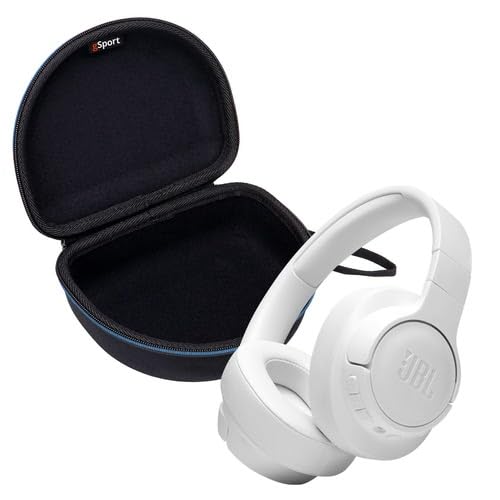 JBL Tune 760NC On Ear Wireless Noise Cancelling Headphone Bundle with gSport Case (White) - color: White, style: Lightweight + Case