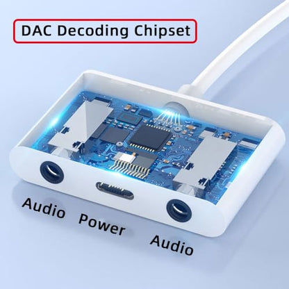 CY Type C USB-C to Dual 3.5mm Audio AUX & MIC Sound Card with PD Power Charge Adapter Compatible with Laptop Tablet Phone - style: Audio*2+PD